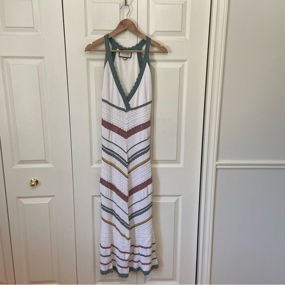 Alexis Knit Crochet Multi Colour Summer Midi Dress Revolve Size Large - Picture 2 of 7